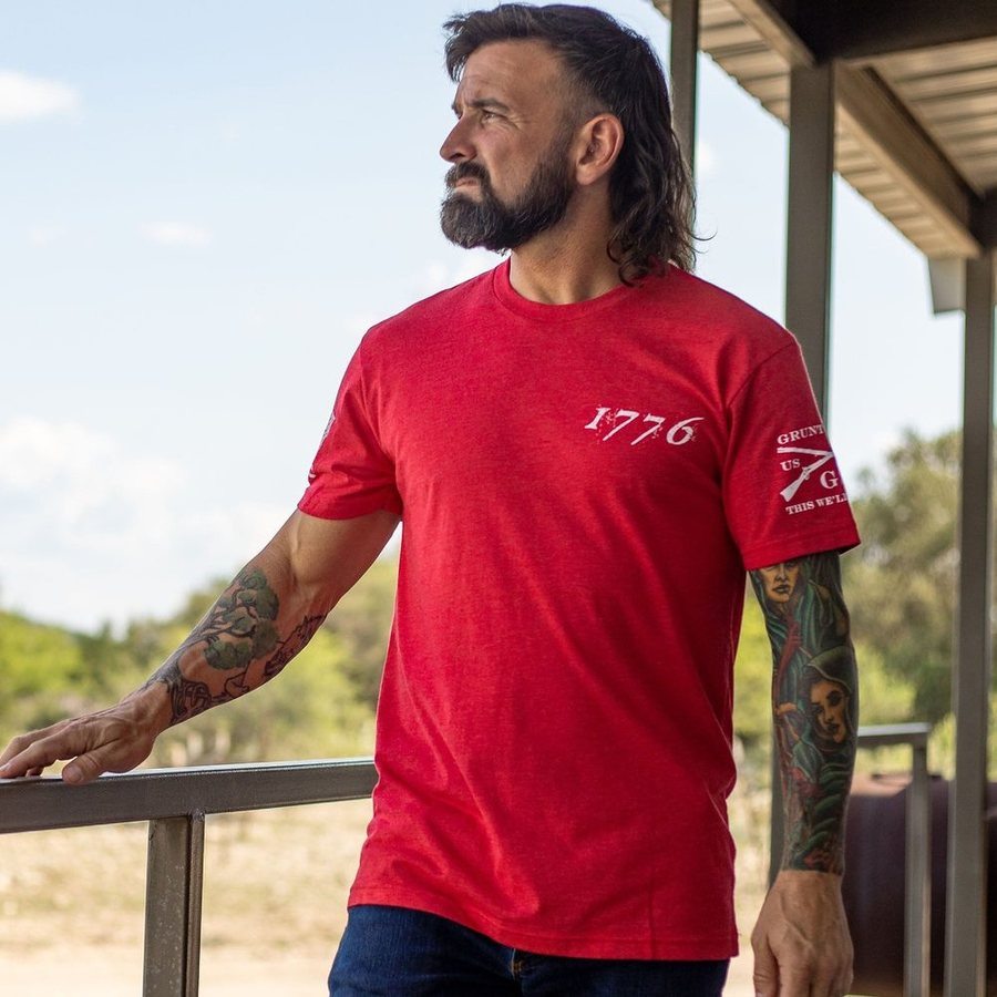 Grunt Style 1776 Flag T-Shirt - Red T-Shirt
