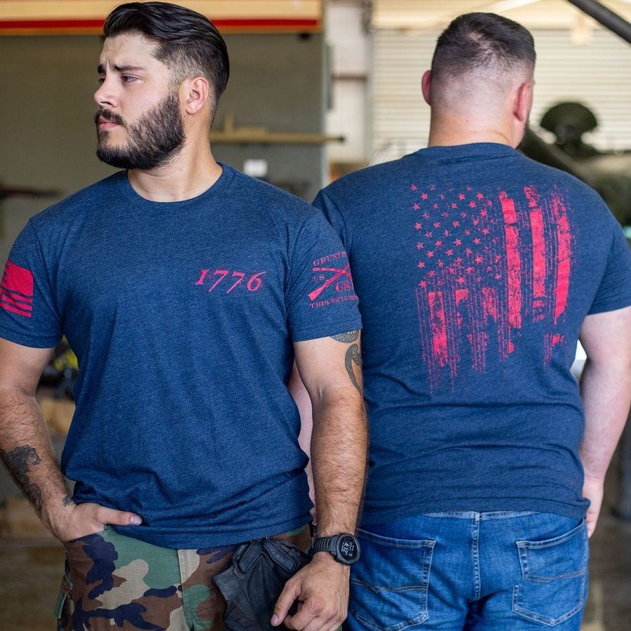 Grunt Style 1776 Flag T-Shirt - Midnight Navy T-Shirt
