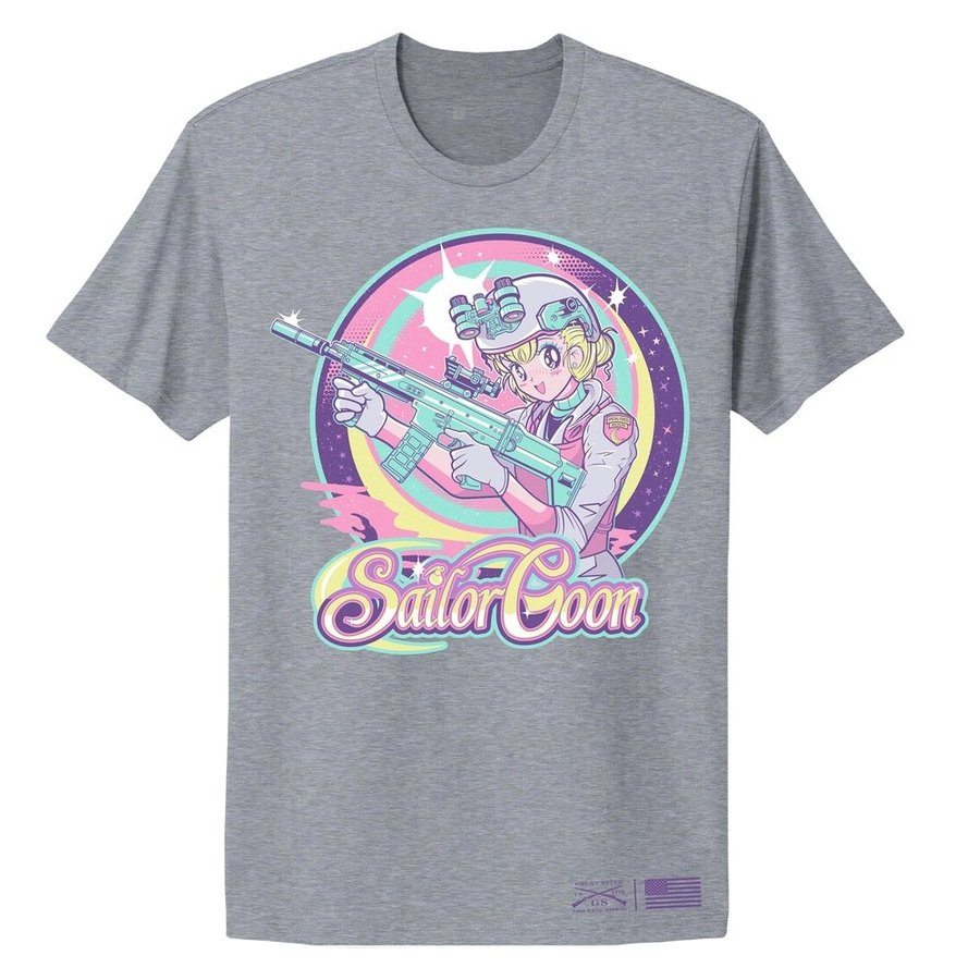 Grunt Style Women's Sailor Goon Boyfriend Fit T-Shirt - Dark Heather Gray T-Shirt