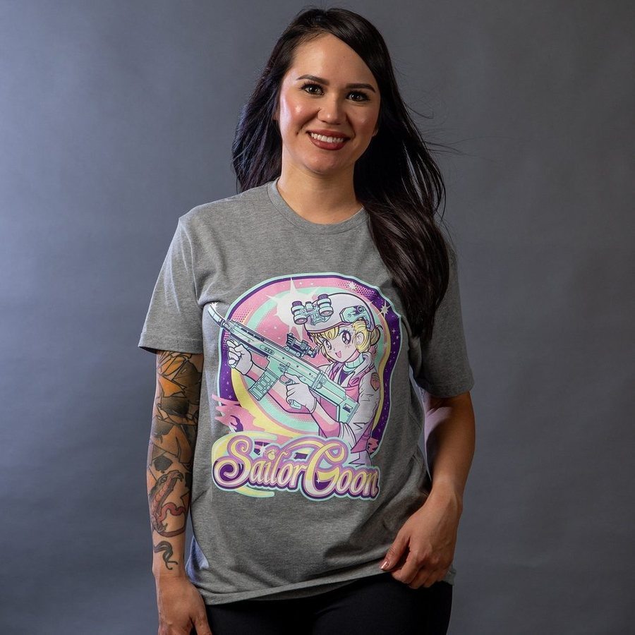 Grunt Style Women's Sailor Goon Boyfriend Fit T-Shirt - Dark Heather Gray T-Shirt