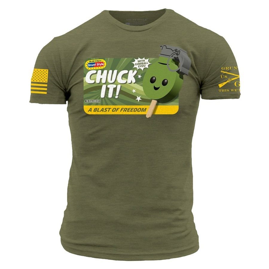 Grunt Style Chuck It T-Shirt - Military Green T-Shirt