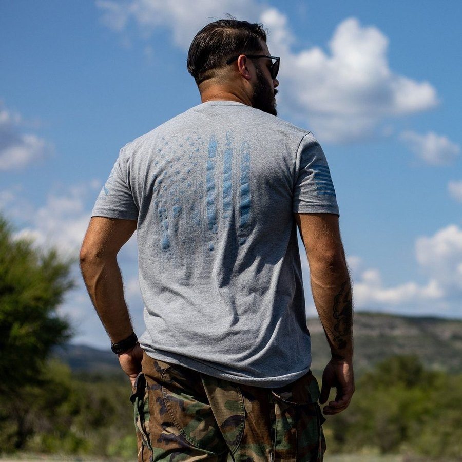 Grunt Style 1776 Flag T-Shirt - Dark Heather Gray T-Shirt