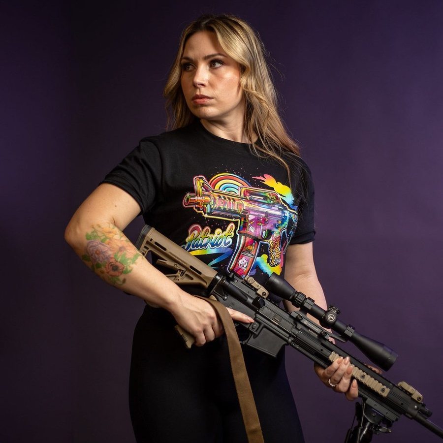 Grunt Style Women's Frankly Patriotic Boyfriend Fit T-Shirt - Black T-Shirt