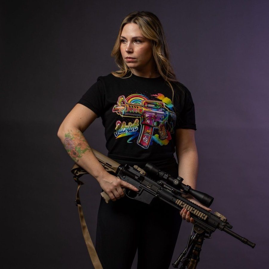 Grunt Style Women's Frankly Patriotic Boyfriend Fit T-Shirt - Black T-Shirt