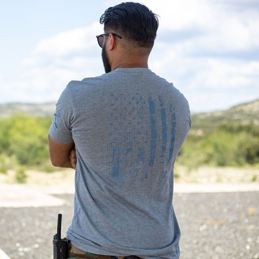 Grunt Style 1776 Flag T-Shirt - Dark Heather Gray T-Shirt