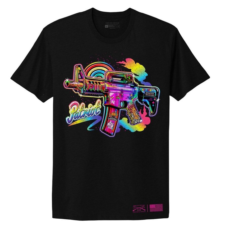 Grunt Style Women's Frankly Patriotic Boyfriend Fit T-Shirt - Black T-Shirt