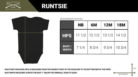 size chart for youth runtsies