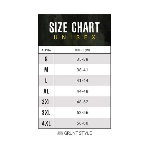 size chart for unisex styles like hoodies