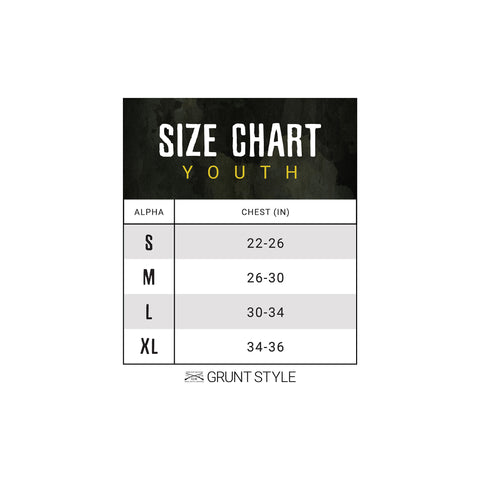 size chart for kids tees and hoodies