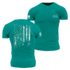 1776 Flag Pocket Tee - Heather Aqua